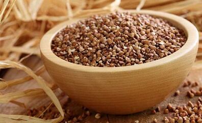 Diet menu with sample buckwheat