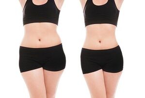 before and after training to lose weight on the sides and abdomen