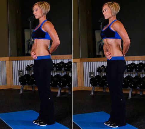 Exercise vacuum of fat on the stomach
